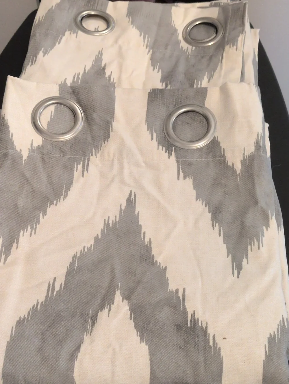 Set Of Two 50x84 Davian Ikat Grey Destinations by Waverly Curtains